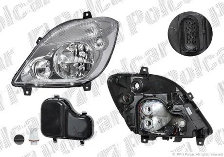 Фара основна ліва H7, PY21W, W5W Polcar 5065091E
