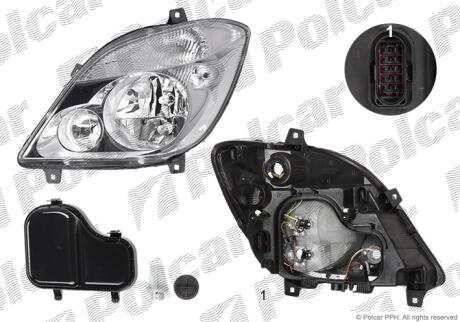 Фара основная левая H7, PY21W, W5W Polcar 506509AE