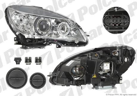 Фара основна права D1S, H7, PY21W, W5W Polcar 5070103U