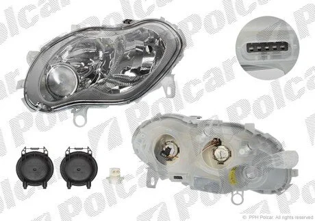 Фара основная правая H1, H4 Polcar 5095101E