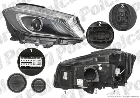 Фара основна права D1S, H7 Polcar 50C1101H