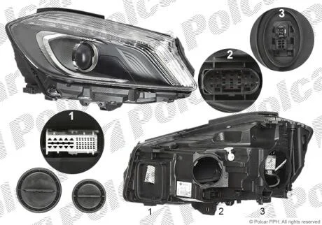 Фара основная правая D1S, H7 Polcar 50C1101H