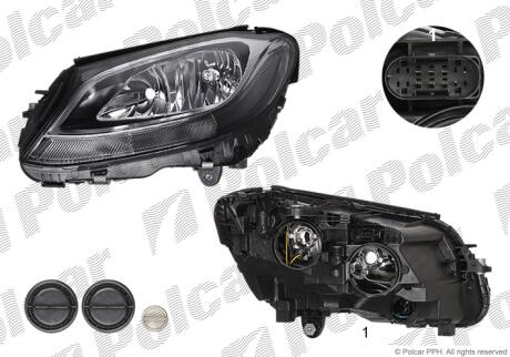 Фара основная правая H7, LED, PWY24W Polcar 50D210-E