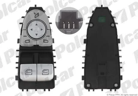 Блок кнопок склопідіймача Polcar 50D2P-70