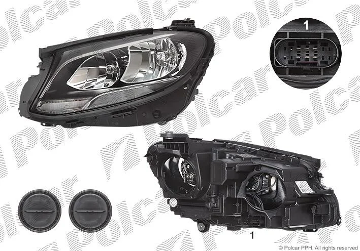 Фара основна права H7, LED, PY21W Polcar 50E210-H (фото 1)