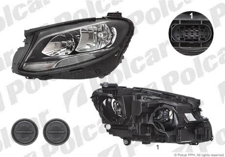 Фара основная правая H7, LED, PY21W Polcar 50E210-H