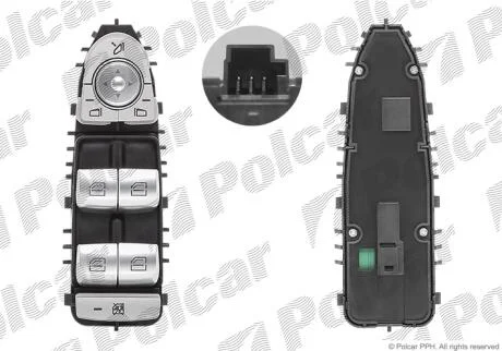 Блок кнопок стеклоподъемников Polcar 50F1P-70