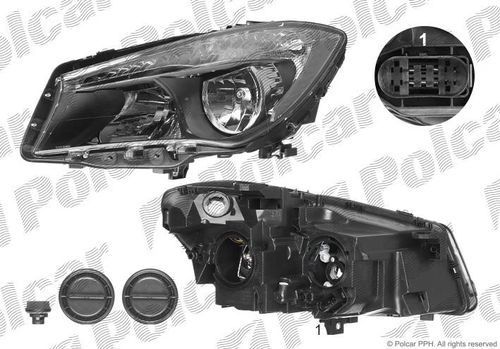 Фара основна ліва H15, H7, PY21W Polcar 50G2090E (фото 1)