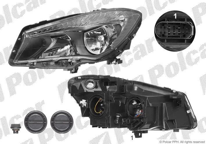 Фара основна ліва H15, H7, PY21W Polcar 50G209-E (фото 1)