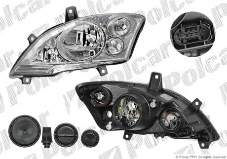 Фара основна ліва H7, PY21W, W21/5W Polcar 50N1090E