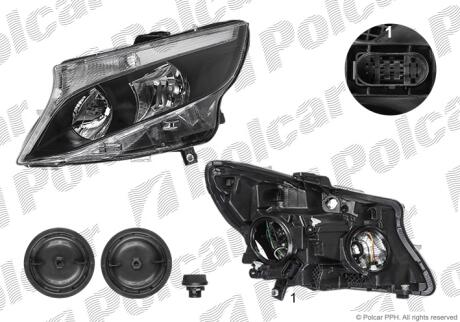 Фара основная правая H15, H7, PY21W Polcar 50N3102E