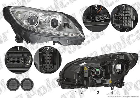 Фара основна права D1S, LED Polcar 50S1101U