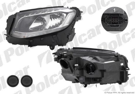 Фара основная левая H7, LED, PY21W Polcar 50X209-E