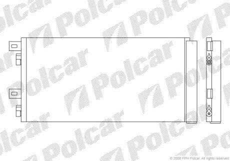 Радіатор кондиціонера (Конденсатор) з осушувачем Polcar 5101K8C1