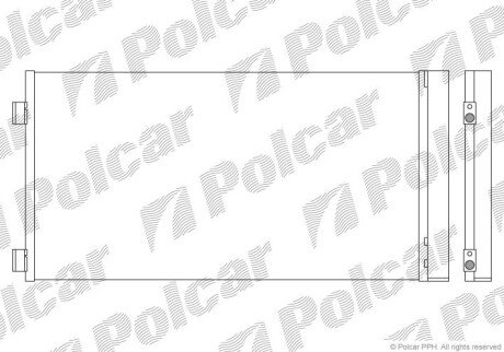 Радіатор кондиціонера (Конденсатор) з осушувачем Polcar 5103K8C1