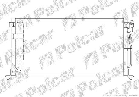 Радиатор кондиционера (Конденсатор) с осушителем Polcar 5231K8C2