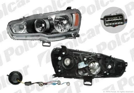 Фара основна права HB3, HB4, W5W, WY21W Polcar 523410-E