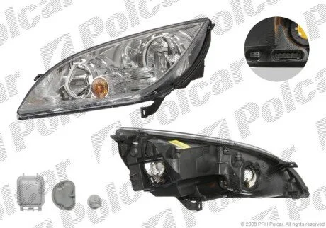 Фара основна права H7, P21W, W5W Polcar 5241101E