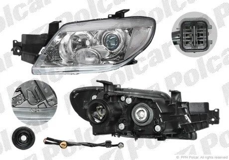 Фара основна права H1, HB3 Polcar 526510-E