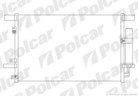 Радиатор кондиционера (Конденсатор) с осушителем Polcar 5266K8C1