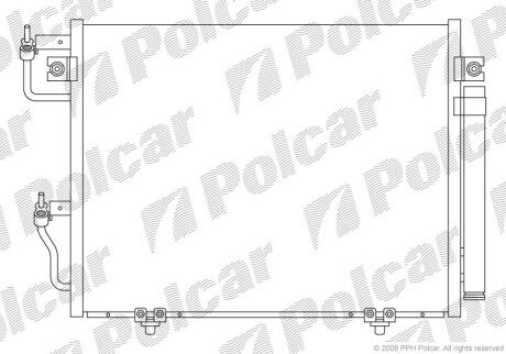 Радіатор кондиціонера (Конденсатор) з осушувачем Polcar 5274K8C1