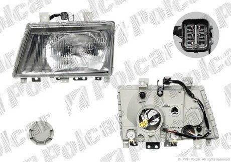 Фара основная левая H4, W5W Polcar 529609-E