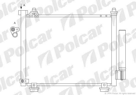 Радиатор кондиционера (Конденсатор) без осушителя Polcar 5503K8C2