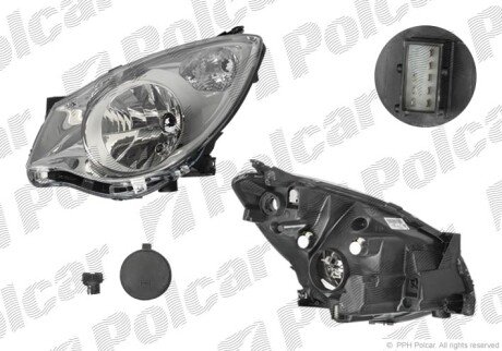 Фара основная левая H4 Polcar 550609-V