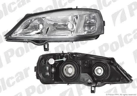 Фара основная левая H7, HB3, PY21W, W5W Polcar 550809ME