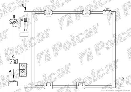 Радиатор кондиционера (Конденсатор) с осушителем Polcar 5508K8C2S