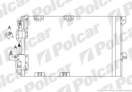 Радиатор кондиционера (Конденсатор) с осушителем Polcar 5508K8C3S