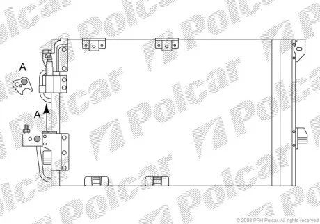 Радіатор кондиціонера (Конденсатор) з осушувачем Polcar 5508K8C3S