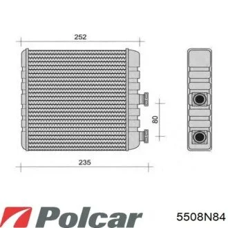 Радіатор обігрівача салону Polcar 5508N8-4