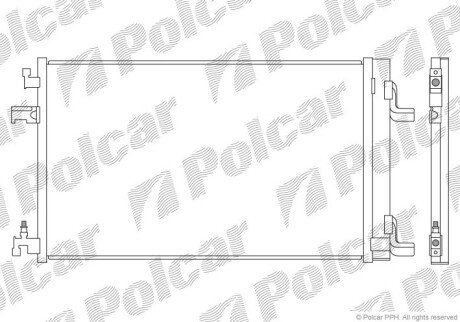 Радіатор кондиціонера (Конденсатор) з осушувачем Polcar 5511K82K