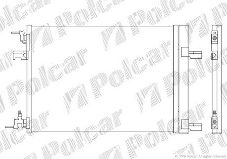 Радіатор кондиціонера (Конденсатор) з осушувачем Polcar 5511K8C1S