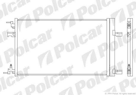 Радиатор кондиционера (Конденсатор) с осушителем Polcar 5511K8C2S