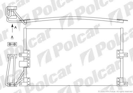 Радіатор кондиціонера (Конденсатор) без осушувача Polcar 5516K8C1