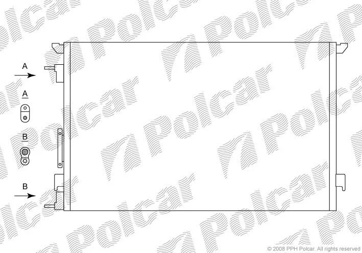 Радиатор кондиционера (Конденсатор) без осушителя Polcar 5518K8C1 (фото 1)