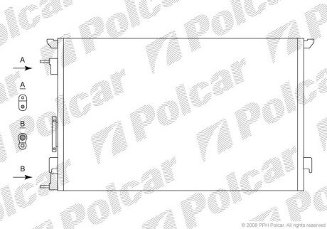 Радіатор кондиціонера (Конденсатор) без осушувача Polcar 5518K8C1