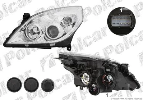 Фара основна ліва H1, H7 Polcar 551909AE