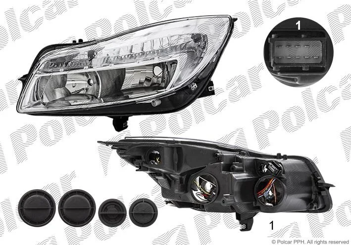 Фара основна права H1, H7, PY21W Polcar 5520100E (фото 1)
