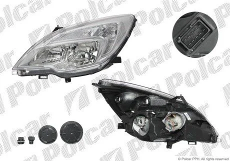 Фара основная правая H1, H7, PY21W, W21/5W Polcar 554610-E