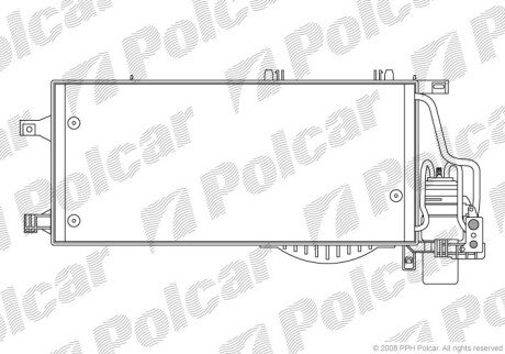 Радіатор кондиціонера (Конденсатор) з осушувачем Polcar 5557K8C2