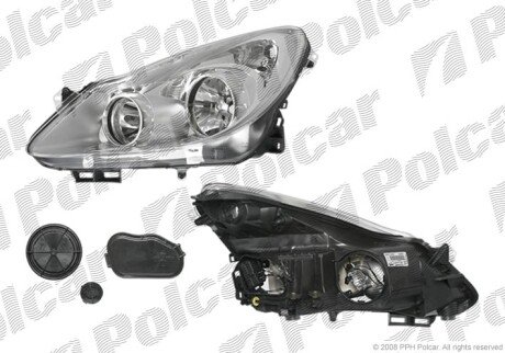 Фара основная левая H7, PY21W, W5W Polcar 555809-V