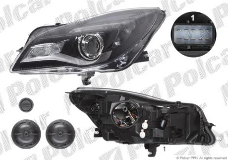 Фара основна права HiR2, PY21W, W21W Polcar 55D110-E