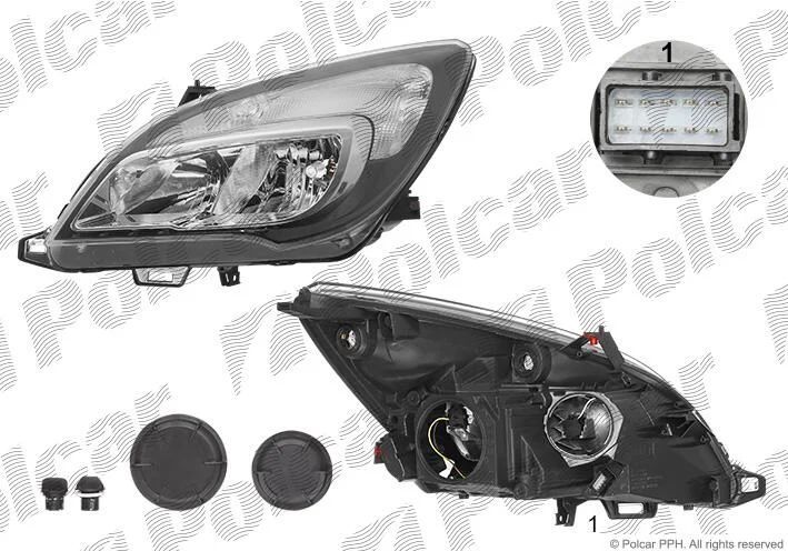 Фара основна права H1, H7, PY21W, W21/5W, WY21W Polcar 55L210-E (фото 1)