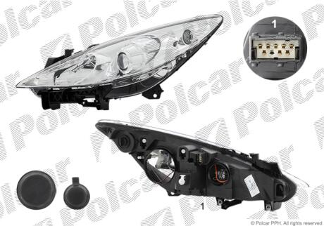 Фара основная левая H1, H7 Polcar 5711090EUA
