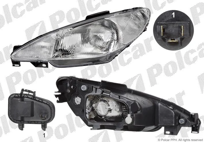 Фара основная правая H4, PY21W, W5W Polcar 5723107E (фото 1)