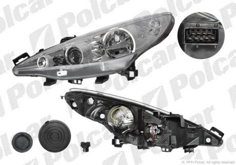 Фара основная левая H1, H7, PY21W, W5W Polcar 5724091V
