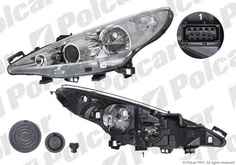 Фара основная правая H1, H7, PY21W, W5W Polcar 5724103E